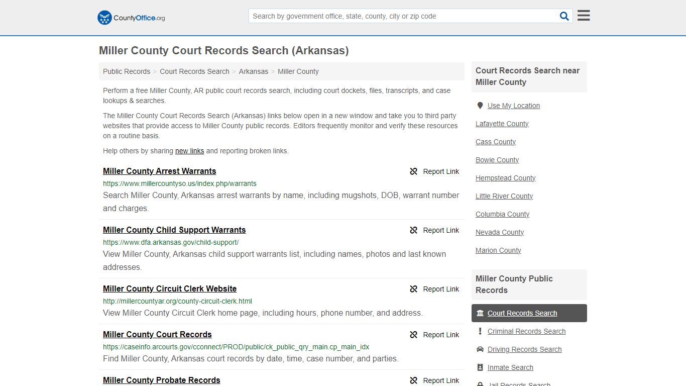 Miller County Court Records Search (Arkansas) - County Office